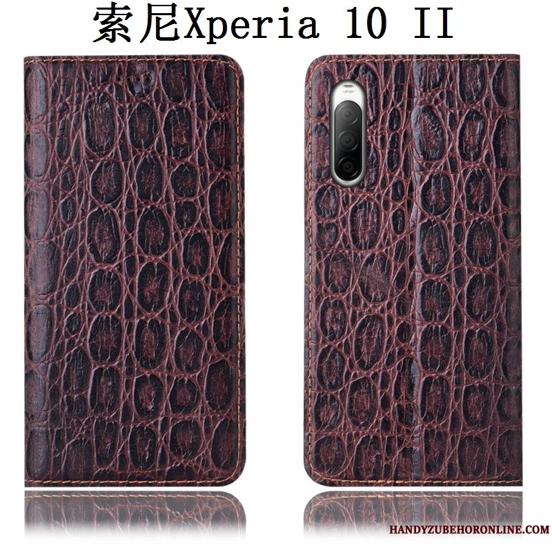 Etui Sony Xperia 10 Ii Læder Telefonsort, Cover Sony Xperia 10 Ii Beskyttelse Anti-fald