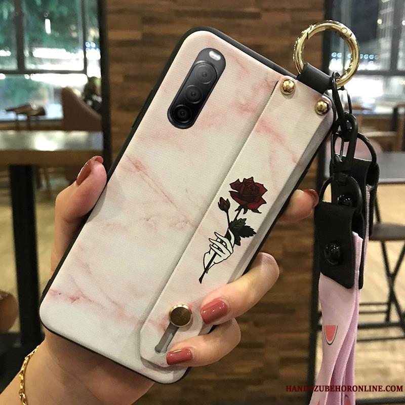 Etui Sony Xperia 10 Ii Support Frisk Blomster, Cover Sony Xperia 10 Ii Blød Hængende Ornamenter Cherry