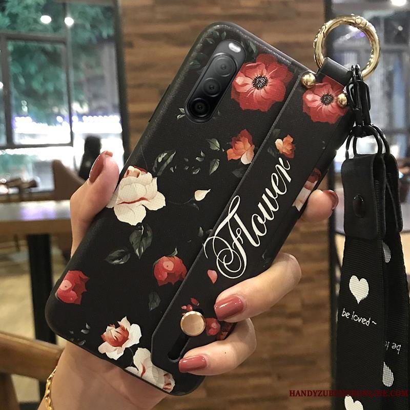 Etui Sony Xperia 10 Ii Support Frisk Blomster, Cover Sony Xperia 10 Ii Blød Hængende Ornamenter Cherry