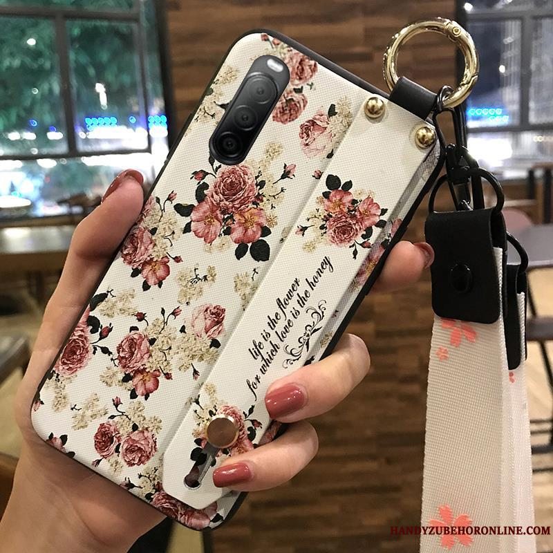 Etui Sony Xperia 10 Ii Support Frisk Blomster, Cover Sony Xperia 10 Ii Blød Hængende Ornamenter Cherry