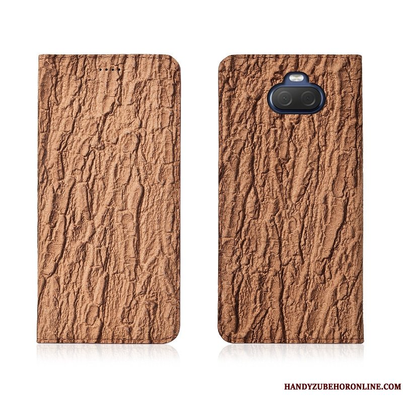 Etui Sony Xperia 10 Læder Anti-fald Telefon, Cover Sony Xperia 10 Tasker Rød Nubuck