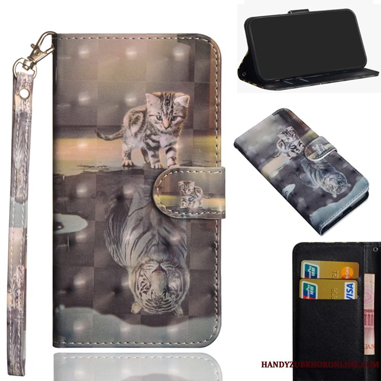 Etui Sony Xperia 10 Plus Læder Kat Tiger, Cover Sony Xperia 10 Plus Silikone Lilla Telefon