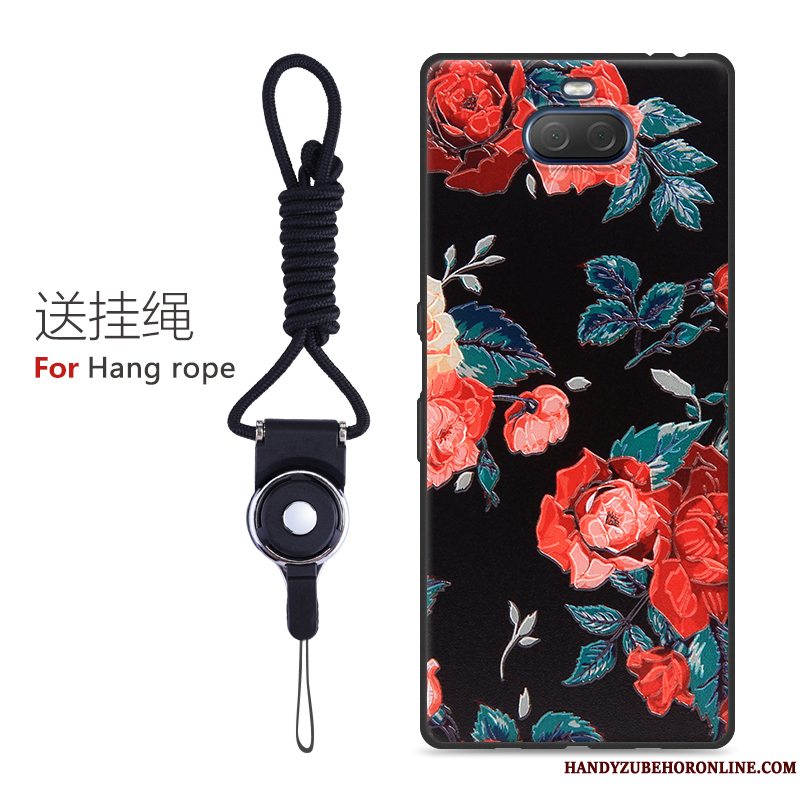 Etui Sony Xperia 10 Plus Relief Telefonblå, Cover Sony Xperia 10 Plus Silikone Anti-fald Af Personlighed