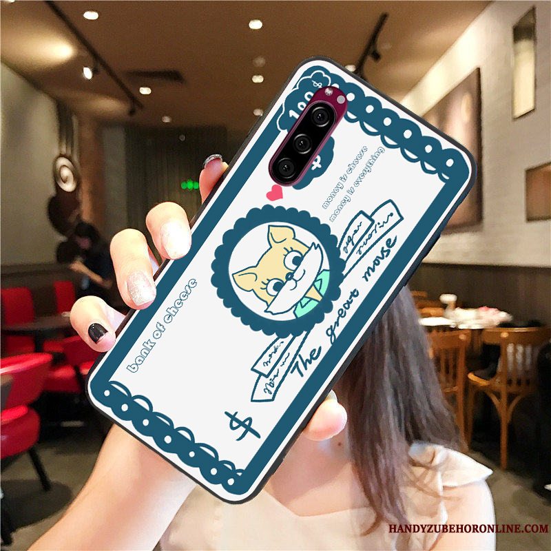 Etui Sony Xperia 5 Cartoon Anti-fald Trend, Cover Sony Xperia 5 Kreativ Lyserød Telefon