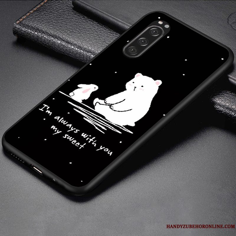 Etui Sony Xperia 5 Cartoon Trend Anti-fald, Cover Sony Xperia 5 Kreativ Telefonmørkeblå