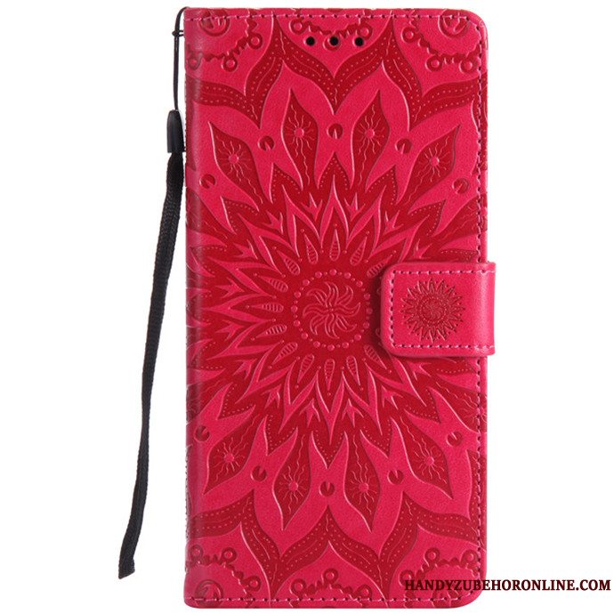 Etui Sony Xperia 5 Læder Telefonlyserød, Cover Sony Xperia 5 Silikone Anti-fald