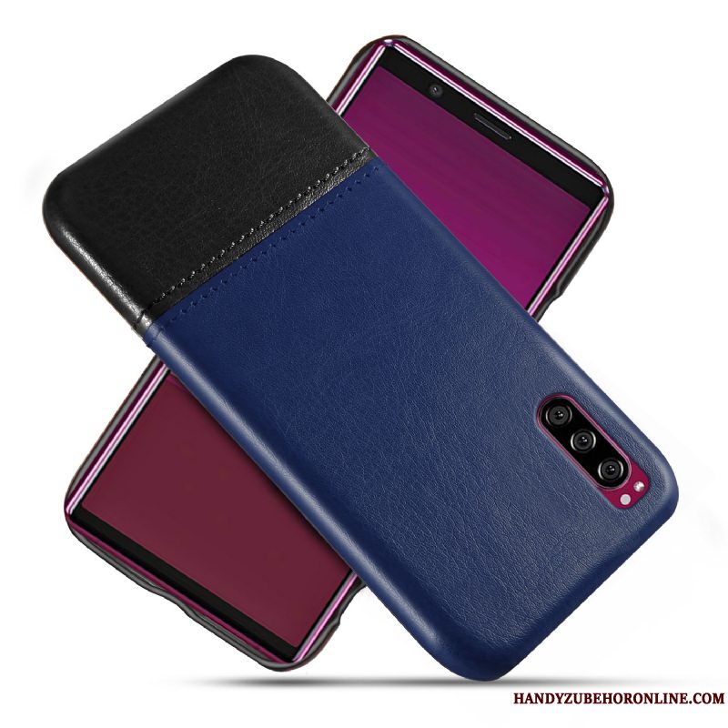 Etui Sony Xperia 5 Læder Trend Sort, Cover Sony Xperia 5 Beskyttelse Kvalitet Af Personlighed