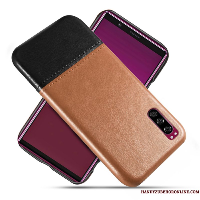 Etui Sony Xperia 5 Læder Trend Sort, Cover Sony Xperia 5 Beskyttelse Kvalitet Af Personlighed