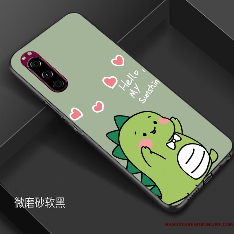 Etui Sony Xperia 5 Silikone Anti-fald Elskeren, Cover Sony Xperia 5 Cartoon Grøn Trendy