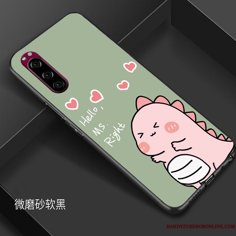 Etui Sony Xperia 5 Silikone Anti-fald Elskeren, Cover Sony Xperia 5 Cartoon Grøn Trendy