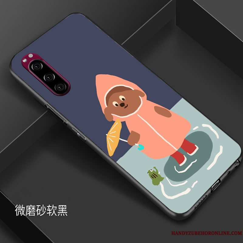 Etui Sony Xperia 5 Silikone Anti-fald Elskeren, Cover Sony Xperia 5 Cartoon Grøn Trendy