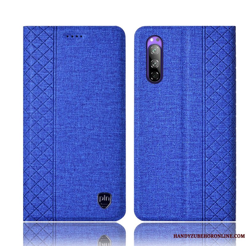 Etui Sony Xperia 5 Tasker Telefonlyserød, Cover Sony Xperia 5 Læder Anti-fald Ternet