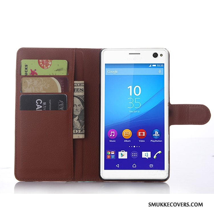 Etui Sony Xperia C4 Beskyttelse Telefongrå, Cover Sony Xperia C4 Læder