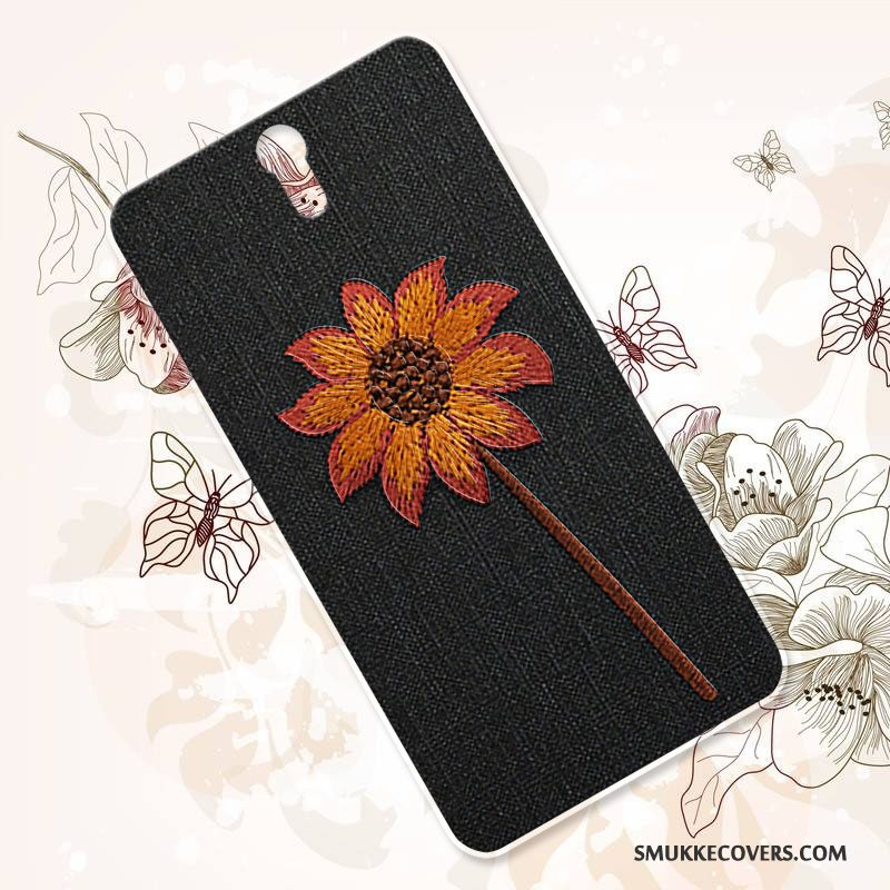 Etui Sony Xperia C5 Ultra Dual Vintage Hård Blomster, Cover Sony Xperia C5 Ultra Dual Luksus Telefonsort