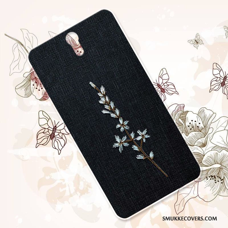 Etui Sony Xperia C5 Ultra Dual Vintage Hård Blomster, Cover Sony Xperia C5 Ultra Dual Luksus Telefonsort