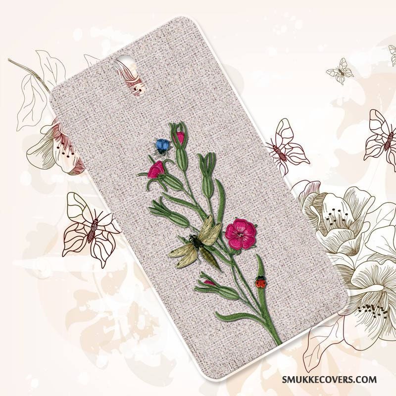 Etui Sony Xperia C5 Ultra Dual Vintage Hård Blomster, Cover Sony Xperia C5 Ultra Dual Luksus Telefonsort