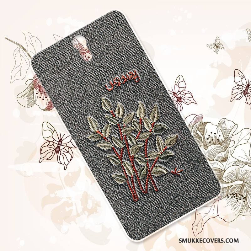 Etui Sony Xperia C5 Ultra Dual Vintage Hård Blomster, Cover Sony Xperia C5 Ultra Dual Luksus Telefonsort