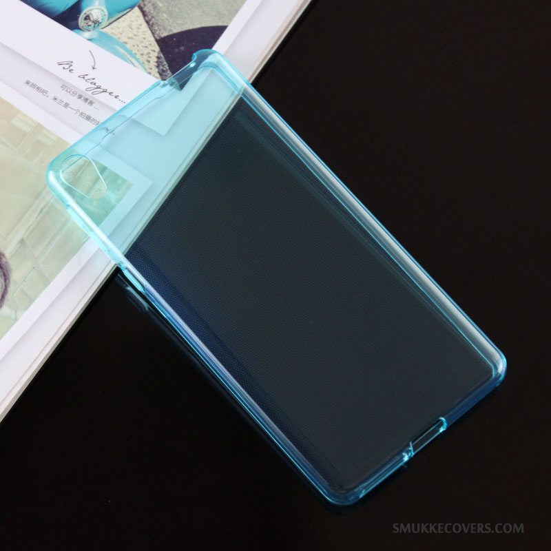 Etui Sony Xperia E5 Blød Blå Gennemsigtig, Cover Sony Xperia E5 Beskyttelse Telefonskridsikre