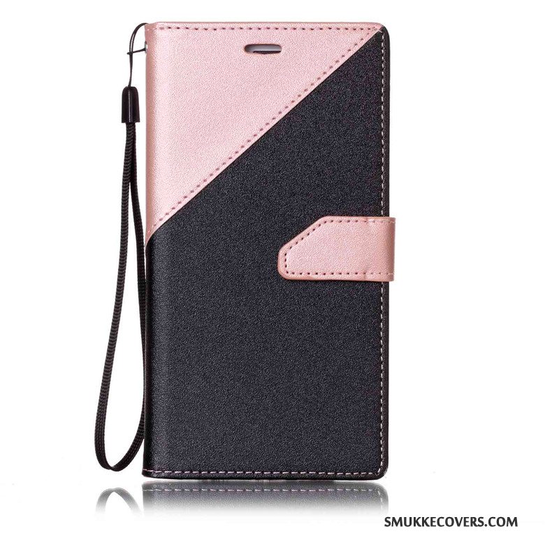 Etui Sony Xperia E5 Læder Lyserød Anti-fald, Cover Sony Xperia E5 Silikone Telefonnubuck