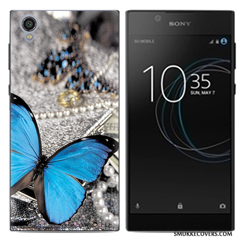 Etui Sony Xperia L1 Beskyttelse Hvid Telefon, Cover Sony Xperia L1 Blød Anti-fald Pu