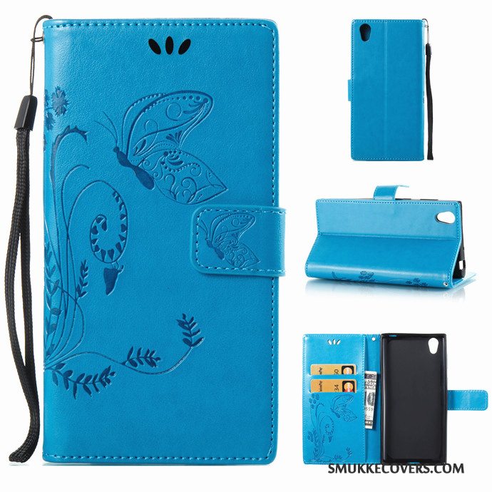 Etui Sony Xperia L1 Folio Rød Telefon, Cover Sony Xperia L1 Silikone Hængende Ornamenter