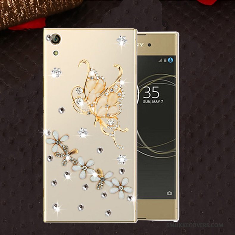 Etui Sony Xperia L1 Strass Lyserød Telefon, Cover Sony Xperia L1 Silikone Anti-fald