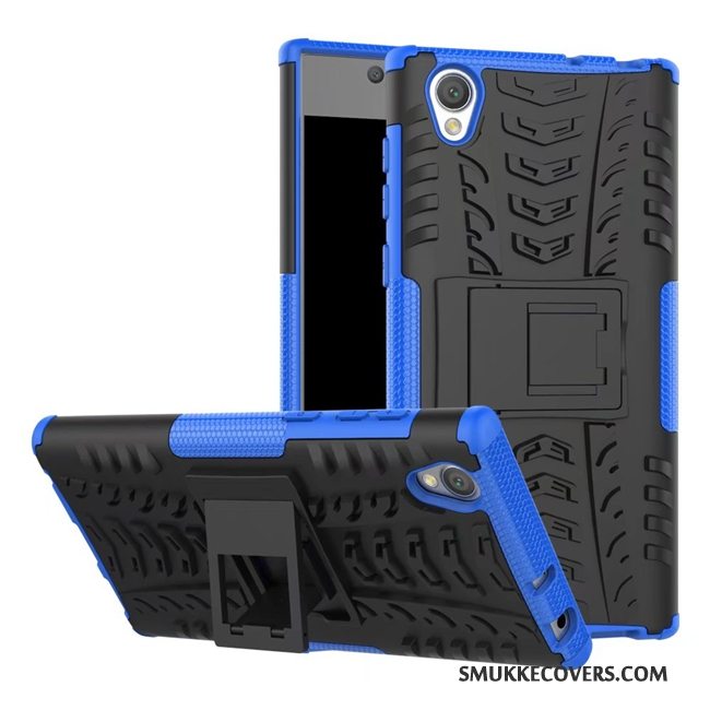 Etui Sony Xperia L1 Support Telefonnubuck, Cover Sony Xperia L1 Tasker Anti-fald Blå