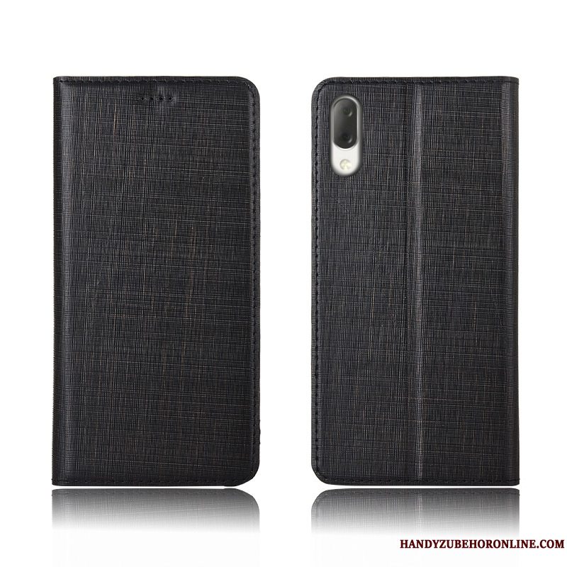 Etui Sony Xperia L3 Blød Anti-fald Nubuck, Cover Sony Xperia L3 Læder Ny Blå