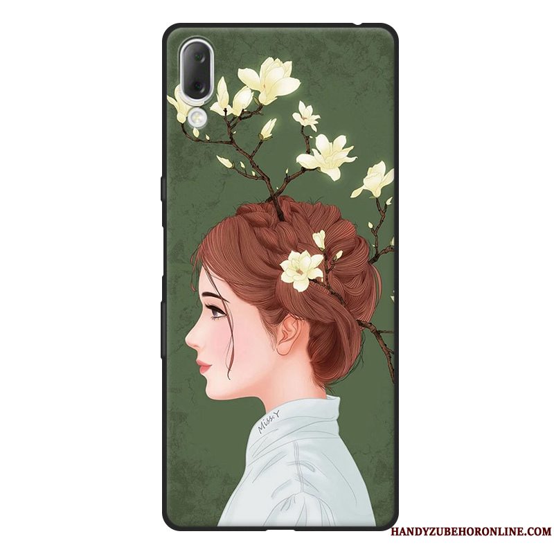 Etui Sony Xperia L3 Blød Frisk Grøn, Cover Sony Xperia L3 Silikone Nubuck Kunst