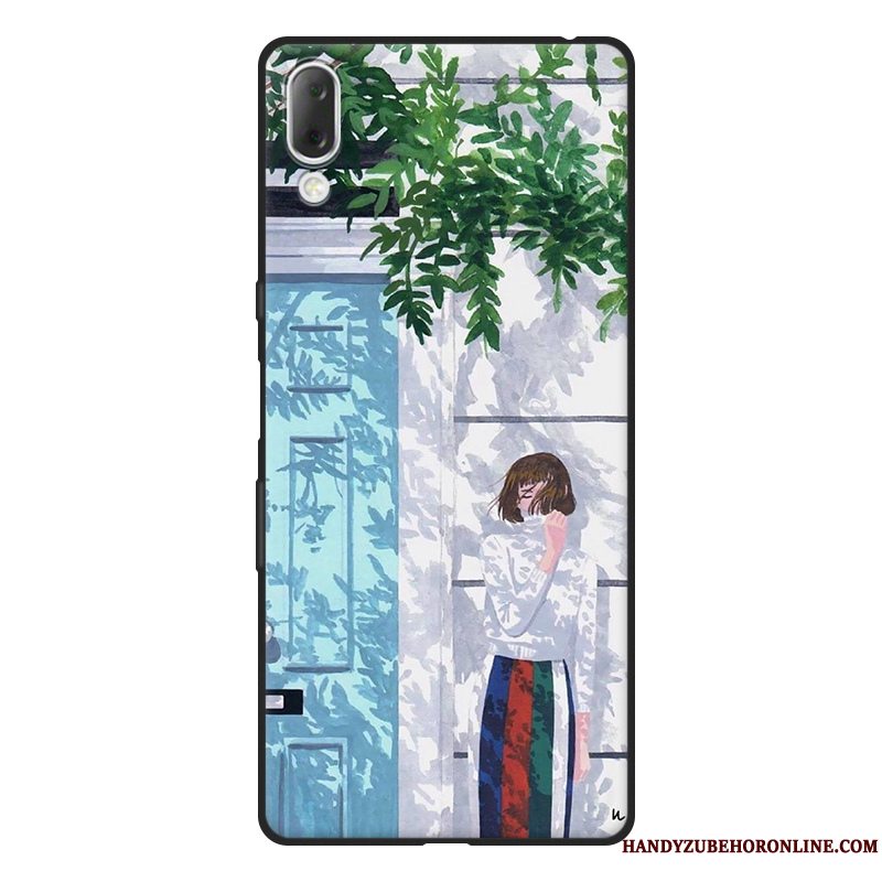 Etui Sony Xperia L3 Blød Frisk Grøn, Cover Sony Xperia L3 Silikone Nubuck Kunst