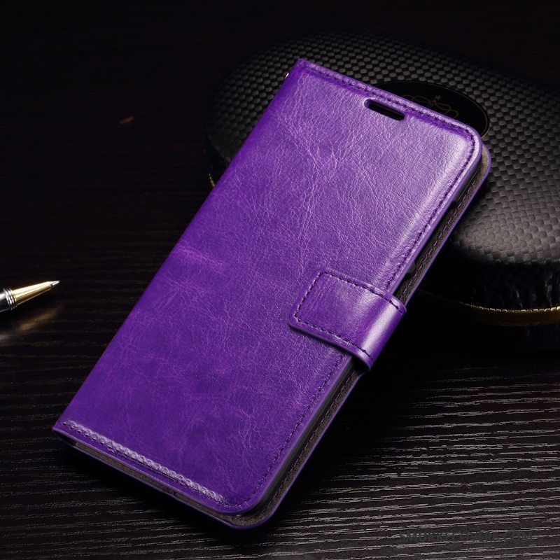 Etui Sony Xperia M5 Dual Læder Sort Anti-fald, Cover Sony Xperia M5 Dual Folio Lilla