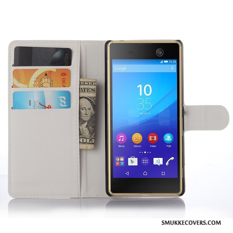 Etui Sony Xperia M5 Dual Læder Telefon, Cover Sony Xperia M5 Dual Beskyttelse