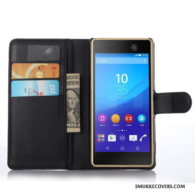 Etui Sony Xperia M5 Dual Læder Telefon, Cover Sony Xperia M5 Dual Beskyttelse