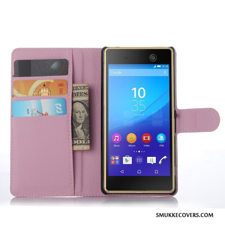 Etui Sony Xperia M5 Dual Læder Telefon, Cover Sony Xperia M5 Dual Beskyttelse