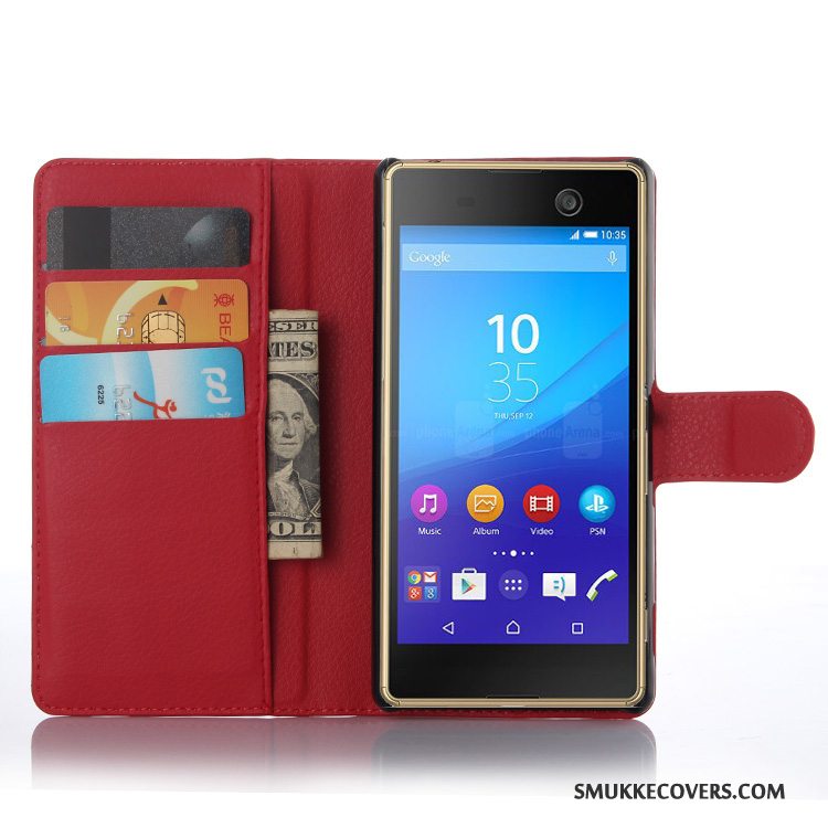 Etui Sony Xperia M5 Dual Læder Telefon, Cover Sony Xperia M5 Dual Beskyttelse