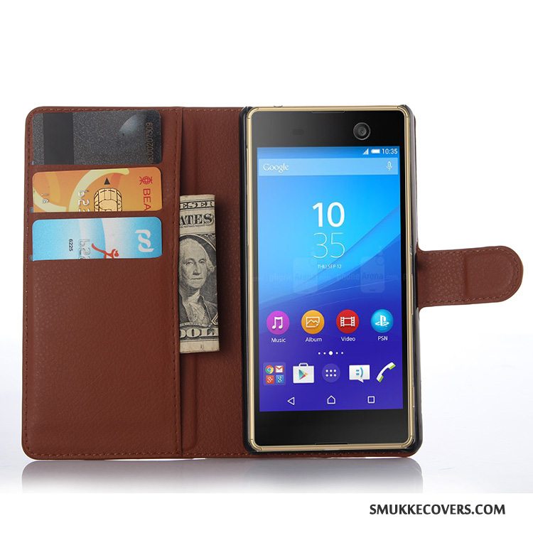 Etui Sony Xperia M5 Dual Læder Telefon, Cover Sony Xperia M5 Dual Beskyttelse