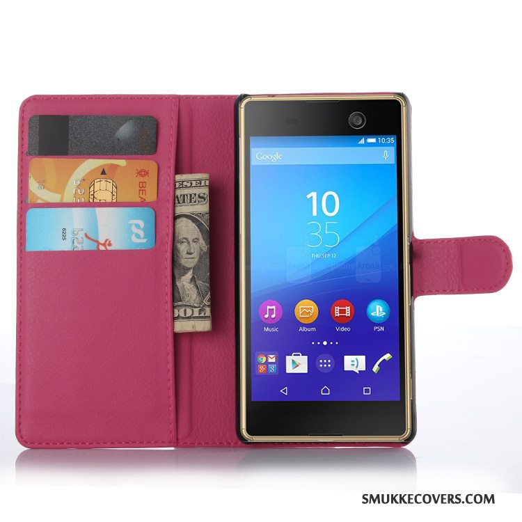 Etui Sony Xperia M5 Dual Læder Telefon, Cover Sony Xperia M5 Dual Beskyttelse