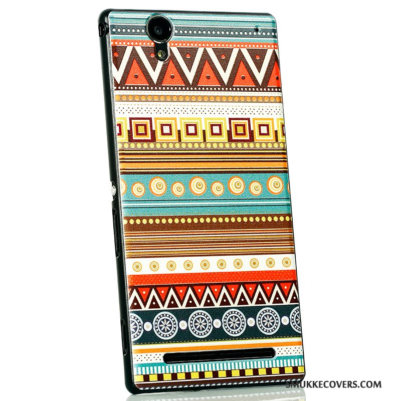 Etui Sony Xperia T2 Cartoon Ny Nubuck, Cover Sony Xperia T2 Beskyttelse Telefonsort