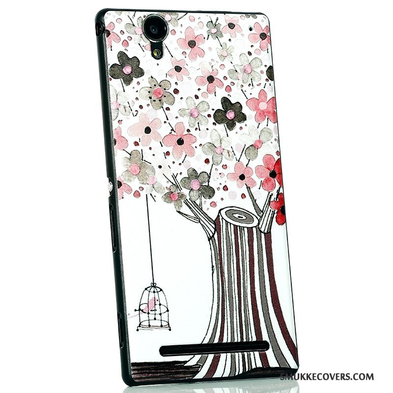 Etui Sony Xperia T2 Cartoon Ny Nubuck, Cover Sony Xperia T2 Beskyttelse Telefonsort