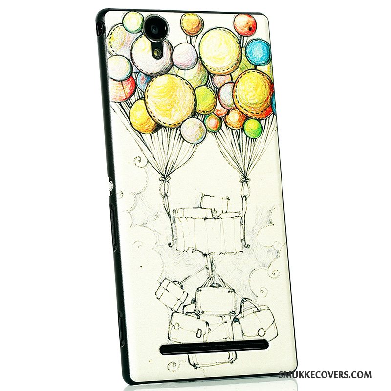 Etui Sony Xperia T2 Cartoon Ny Nubuck, Cover Sony Xperia T2 Beskyttelse Telefonsort