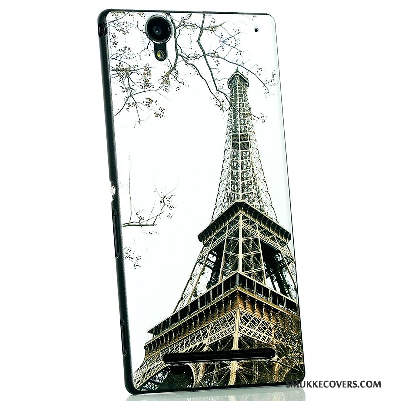 Etui Sony Xperia T2 Cartoon Ny Nubuck, Cover Sony Xperia T2 Beskyttelse Telefonsort