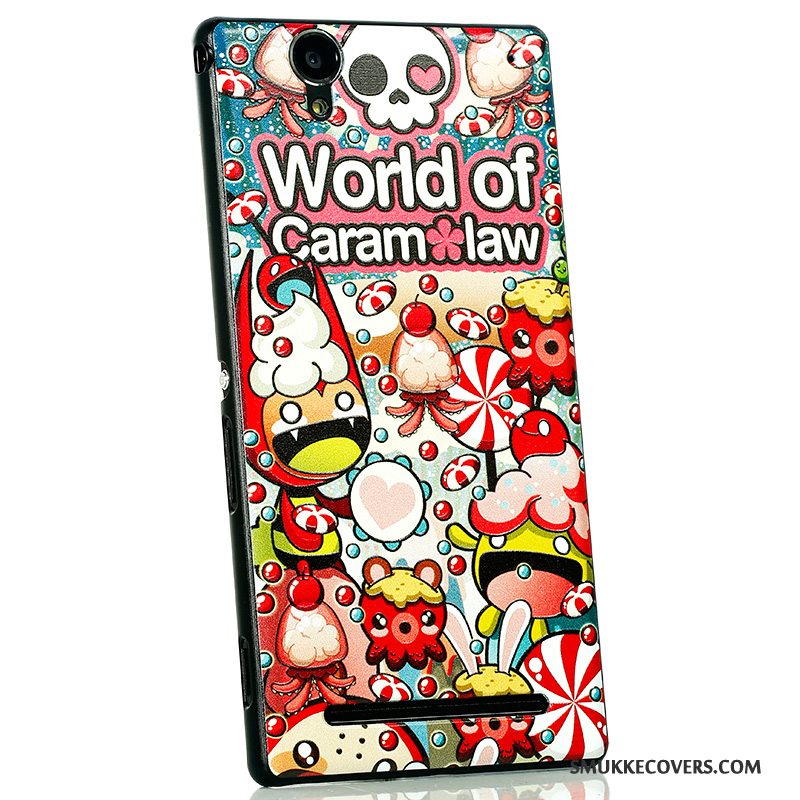 Etui Sony Xperia T2 Cartoon Ny Nubuck, Cover Sony Xperia T2 Beskyttelse Telefonsort