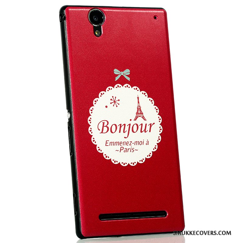 Etui Sony Xperia T2 Cartoon Ny Nubuck, Cover Sony Xperia T2 Beskyttelse Telefonsort