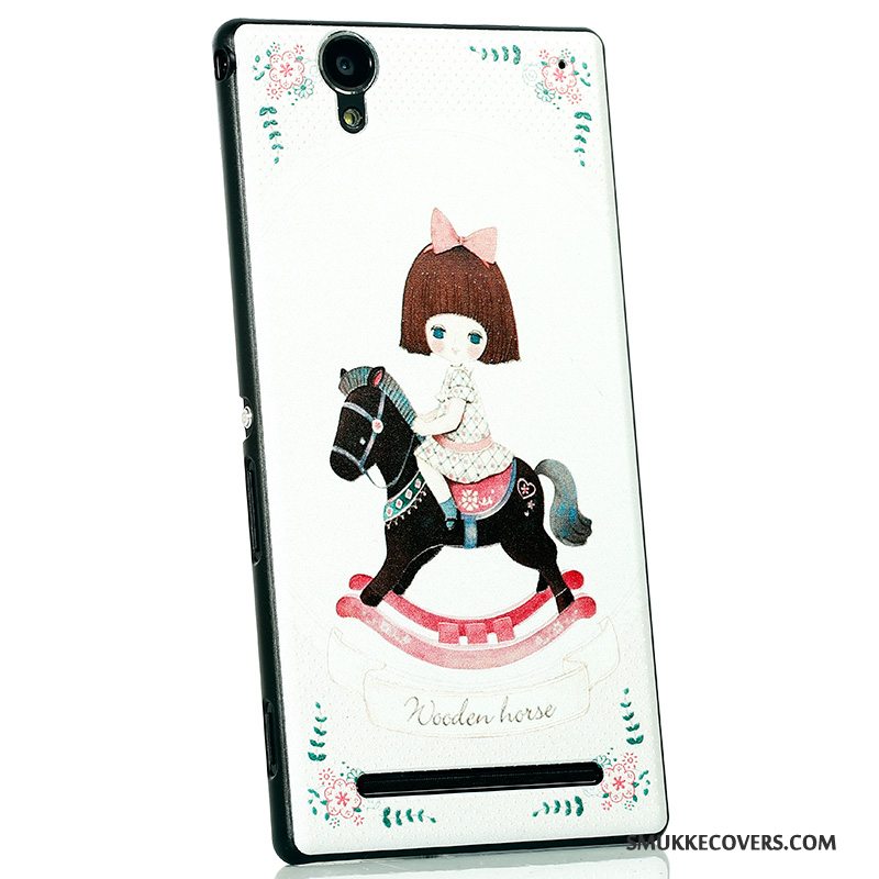 Etui Sony Xperia T2 Cartoon Ny Nubuck, Cover Sony Xperia T2 Beskyttelse Telefonsort