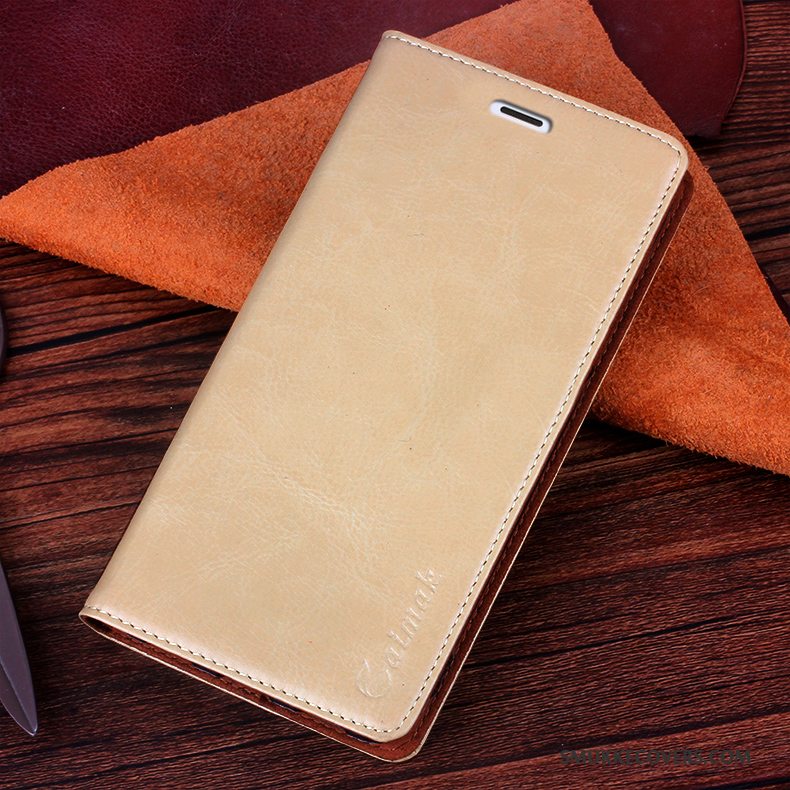 Etui Sony Xperia T2 Læder Guld, Cover Sony Xperia T2 Beskyttelse