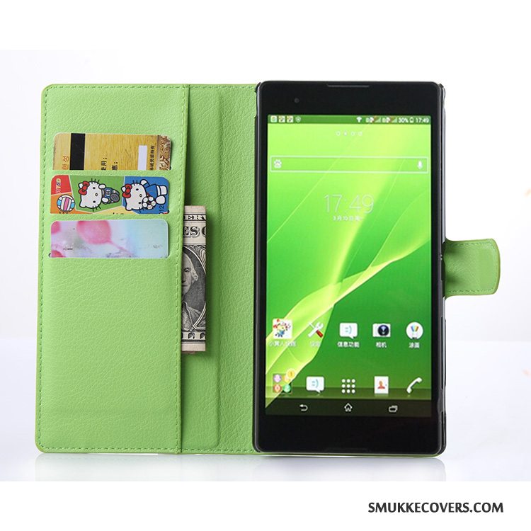 Etui Sony Xperia T2 Læder Kort Lyserød, Cover Sony Xperia T2 Tegnebog Telefon