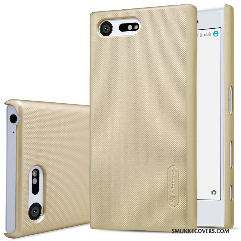 Etui Sony Xperia X Compact Hård Nubuck, Cover Sony Xperia X Compact Guld Telefon