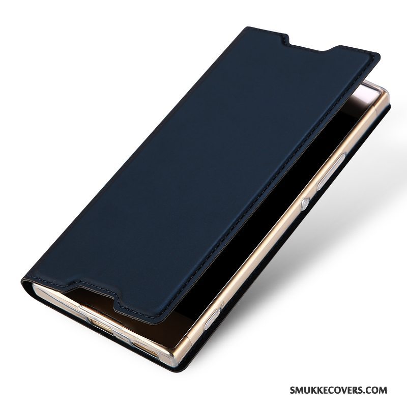 Etui Sony Xperia Xa1 Beskyttelse Let Tynd Guld, Cover Sony Xperia Xa1 Læder Telefonbusiness