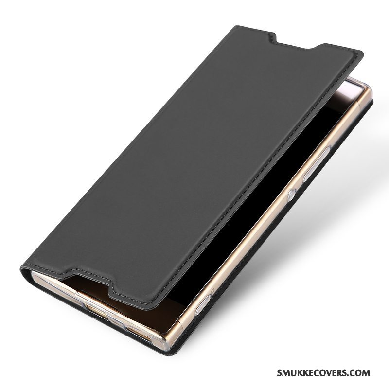 Etui Sony Xperia Xa1 Beskyttelse Let Tynd Guld, Cover Sony Xperia Xa1 Læder Telefonbusiness