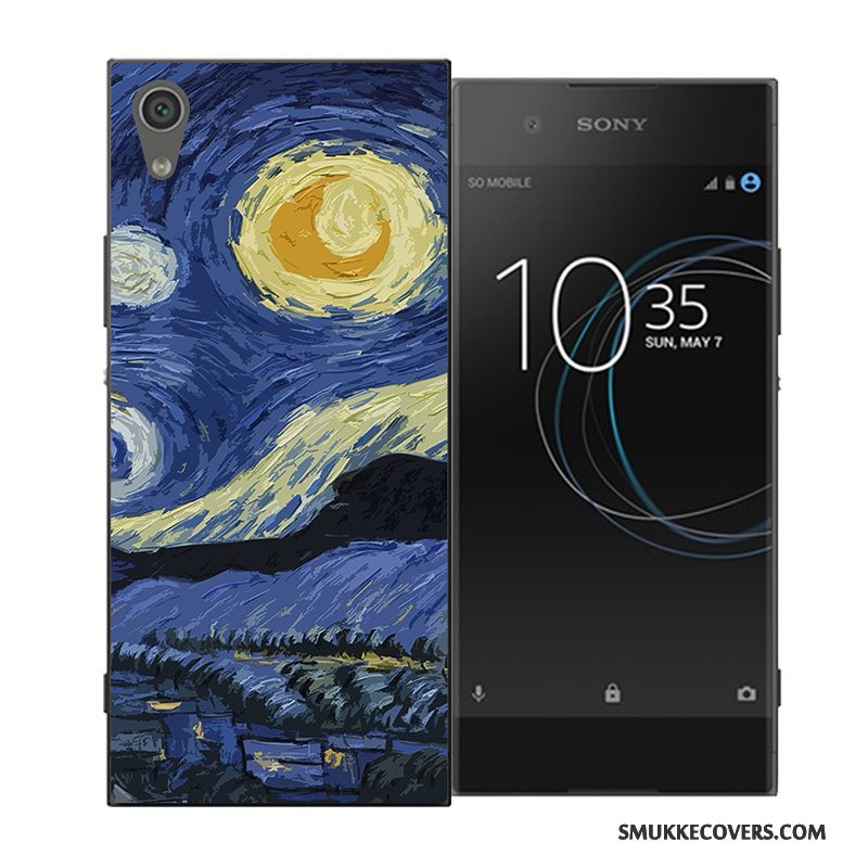 Etui Sony Xperia Xa1 Cartoon Hård Blå, Cover Sony Xperia Xa1 Beskyttelse Trend Af Personlighed